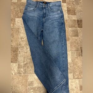 Lee Blue Straight Jeans with Distressed Look